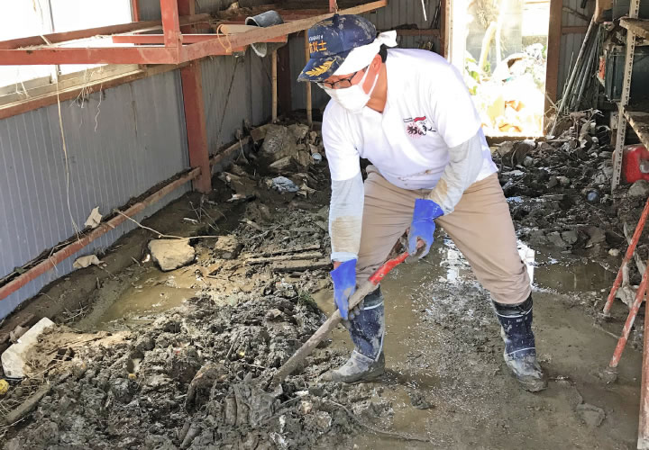 西予市野村町にて「西日本豪雨災害」復旧支援活動