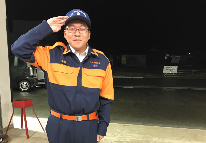 今治市消防団波止浜分団員として日夜活動中